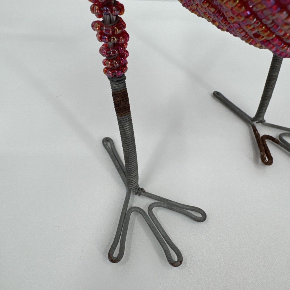 Beadworx Beaded Peacock Figurine Wire and‎ Bead Art Freestanding Bird - Picture 5 of 13